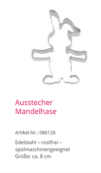 Ausstecher Mandelhase 086128